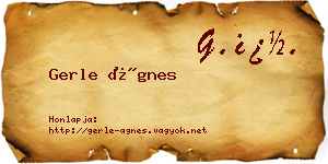 Gerle Ágnes névjegykártya